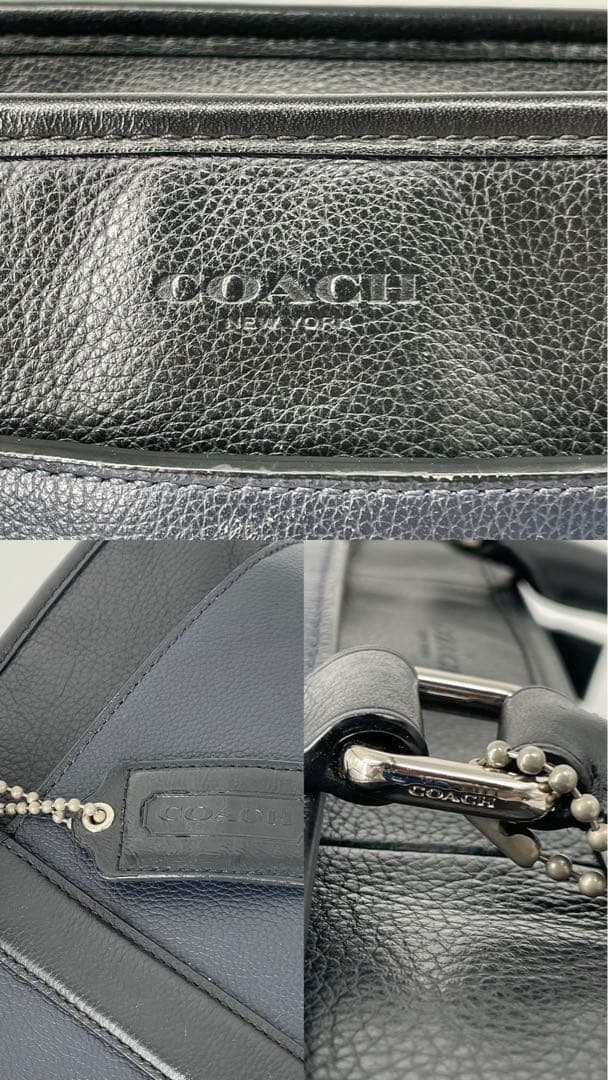 COACH コーチ ビジネスバッグ トートバック2way A4 ブラックネイビー