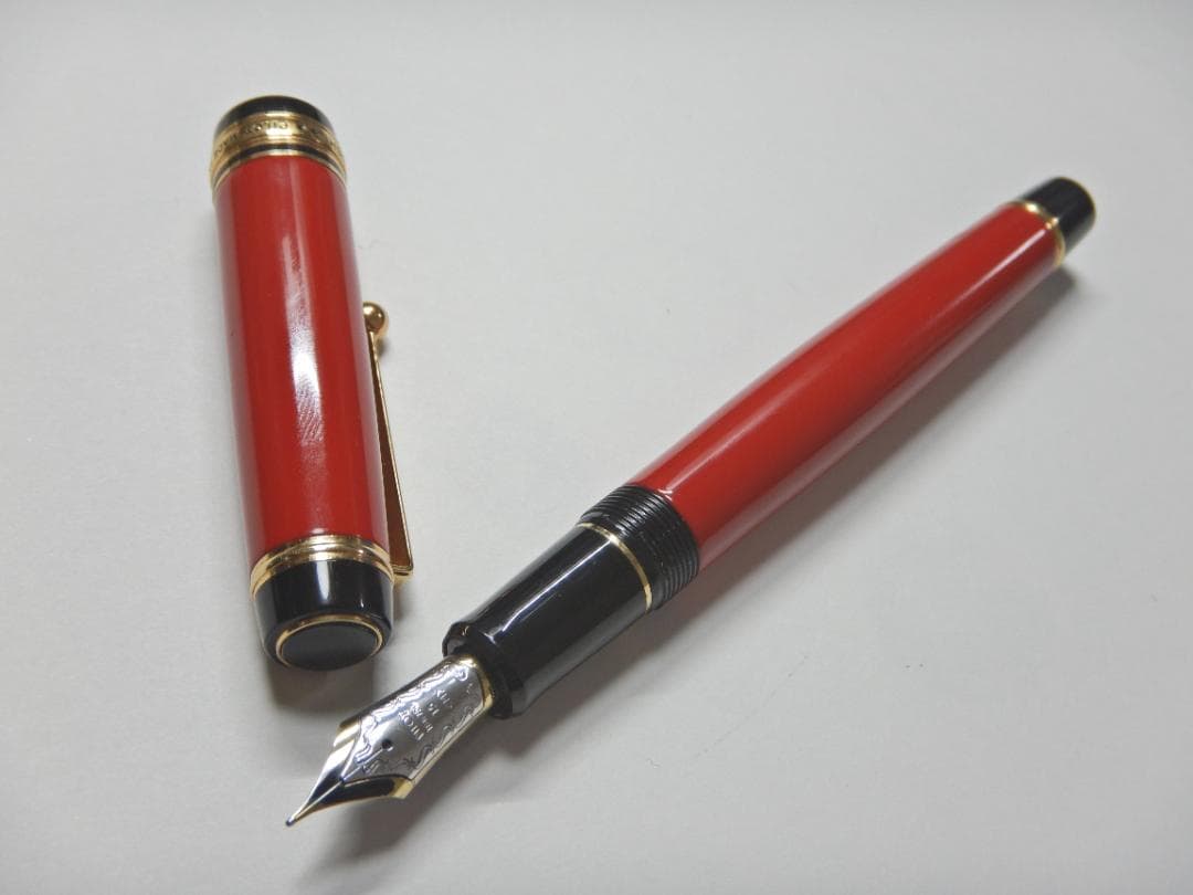 PILOT カスタム845 漆 朱 ペン先18K 750 <M> 万年筆 筆記可