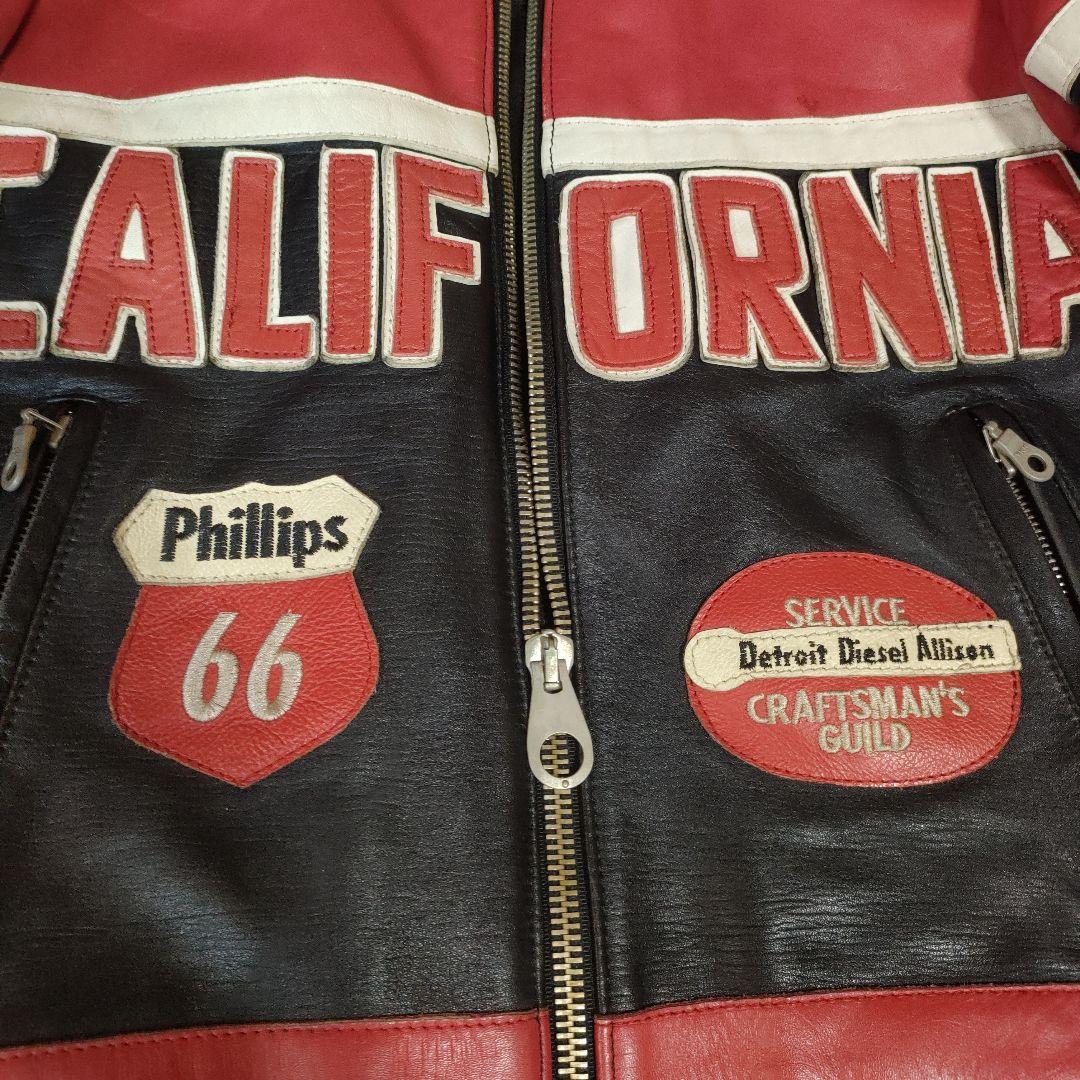 レア 良品 カリフォルニア レザージャケット US66 フルデコ 本革