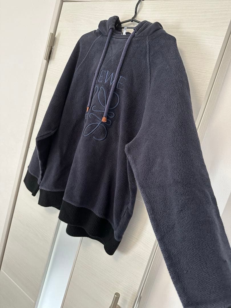 希少✨️ LOEWE アナグラム ビックロゴ刺繍 パーカー L ロエベ ネイビー