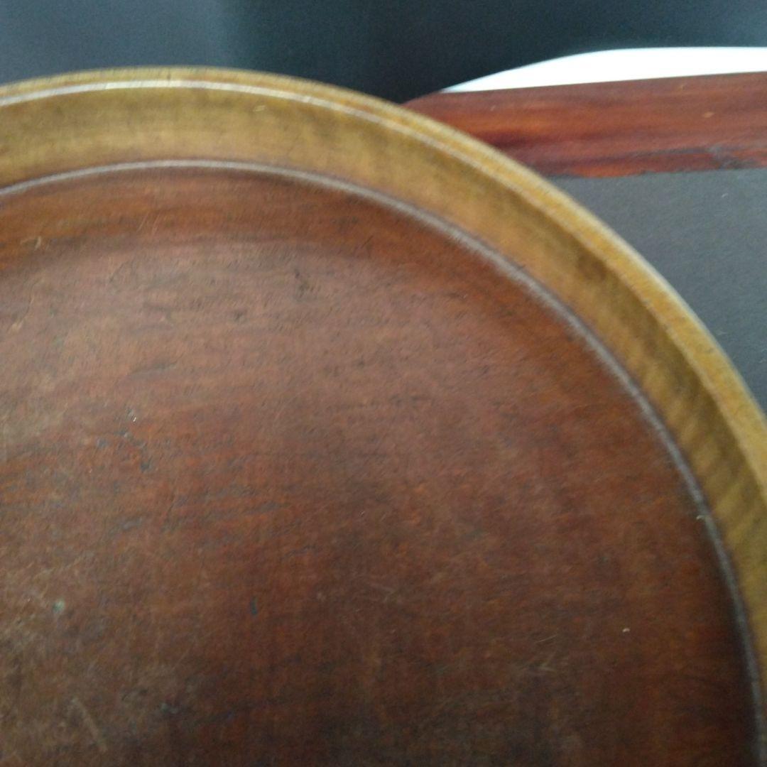 丸盆 くり抜き木工品 虎杢目