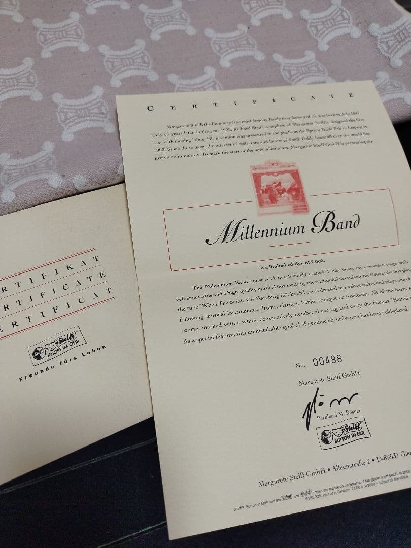 steiff シュタイフ　ミレニアム　ミュージカルバンドスタンド　テディベア