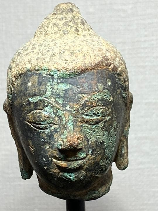 タイ アユタヤ期 仏頭 仏像 青銅 残欠 東南アジア仏教美術