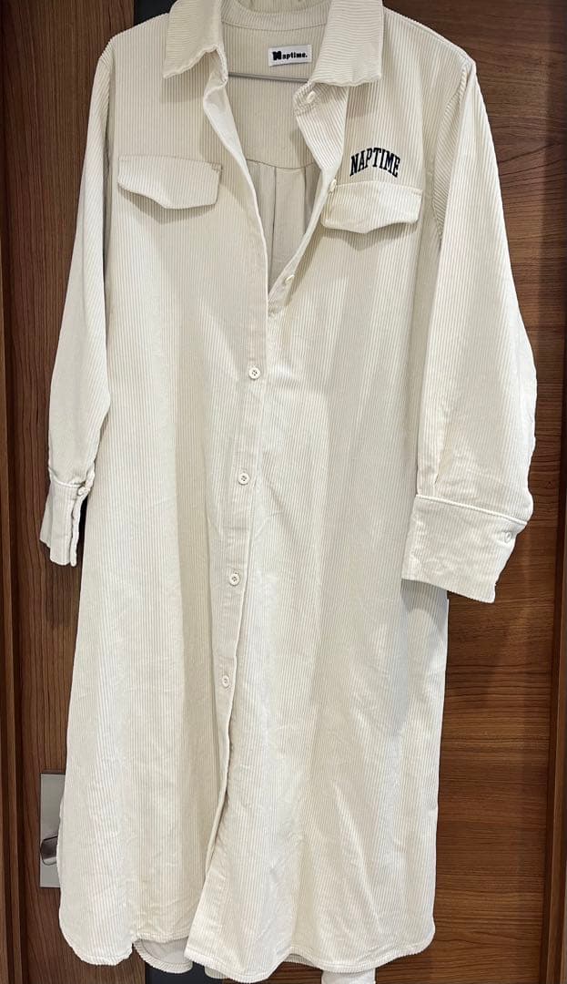 naptime.Nissy ナップタイム コーデュロイシャツワンピ アイボリー