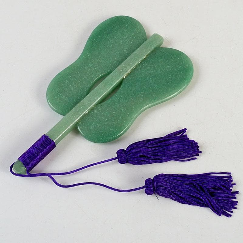 天然石 アベンチュリン 幸貴作 風林火山 軍配 縁起物 置物 共箱 V 9527