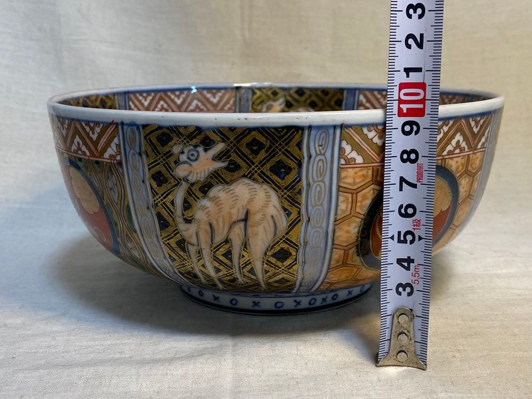 伊万里 古伊万里 色絵 金襴手 鉢 オランダ人 ラクダ 花の図 1客