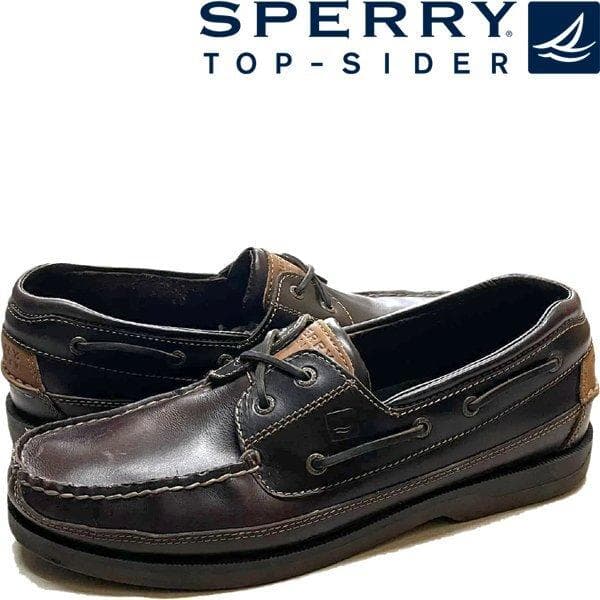 トップサイダー茶デッキシューズ革靴レザーシューズ古着メンズ30レディ348069