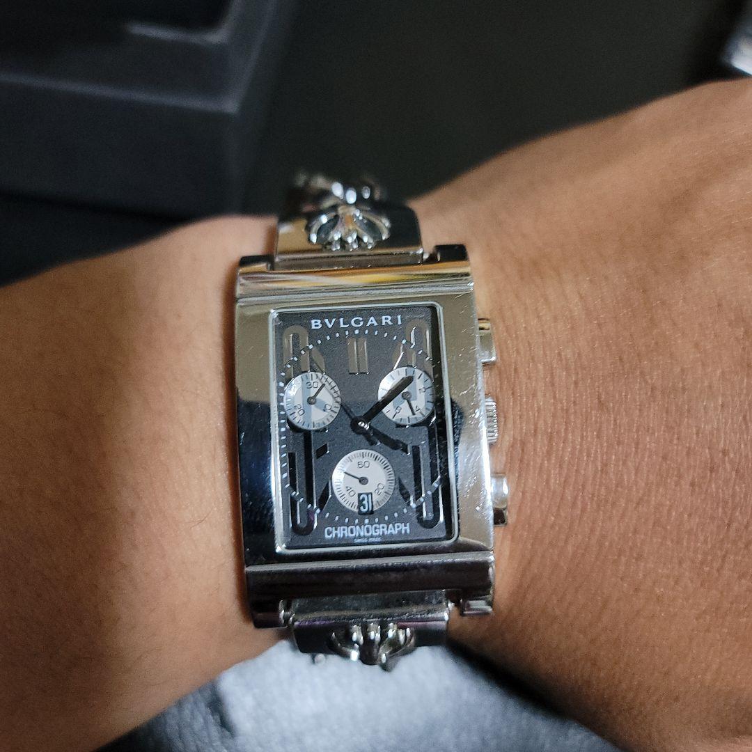 ブルガリレコッタロゴ49sクォーツ腕時計 電池式ステンレススチール シルバー