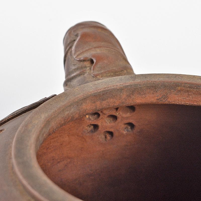 中国 紫砂 朱泥 貼花鳥文 急須 茶壷 在銘 C R6189