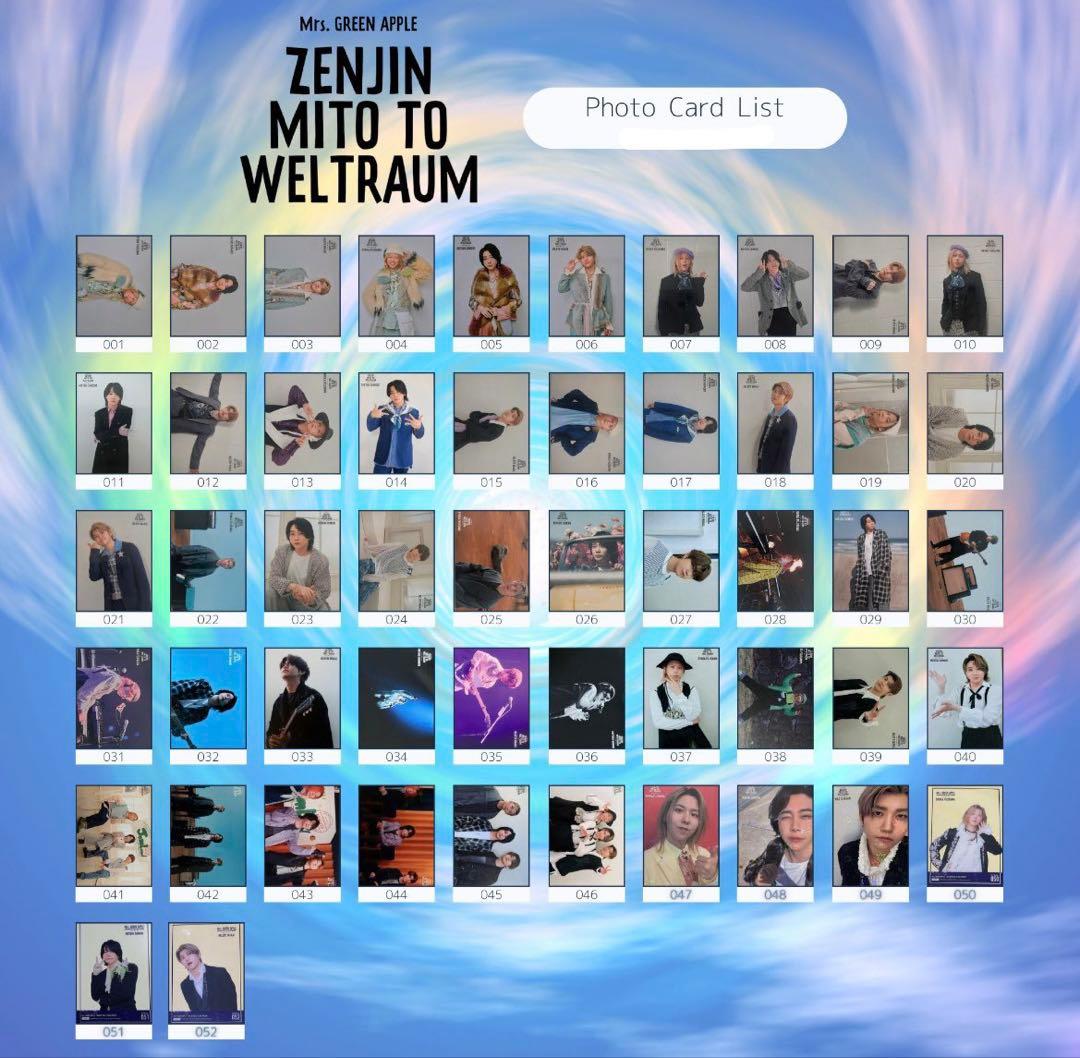 Mrs. GREEN APPLE フォトカード ミセス フォトカ