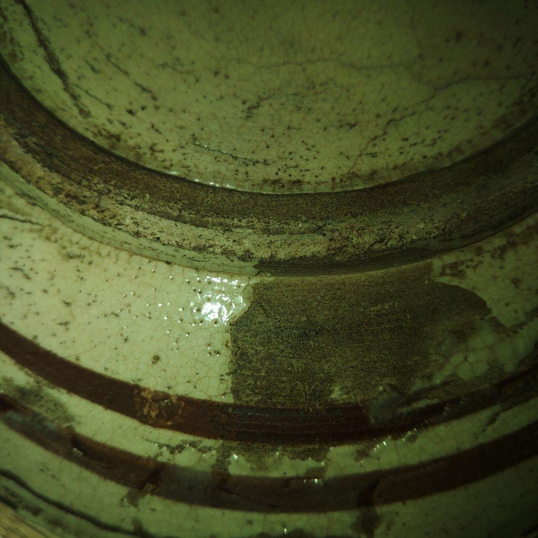 古瀬戸　山水楼閣文鉄絵石皿　江戸後期