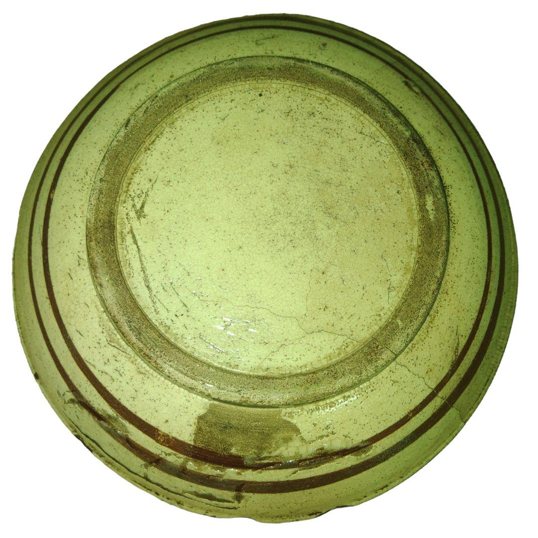 古瀬戸　山水楼閣文鉄絵石皿　江戸後期