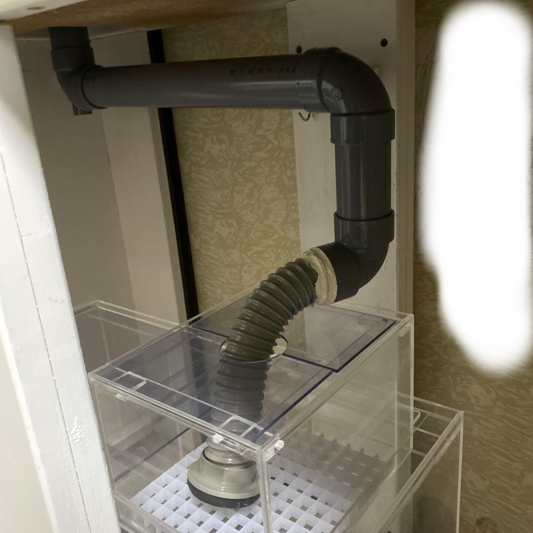 アクリル水槽4面ブラック900フルオーダー オーバーフロー マーフィード