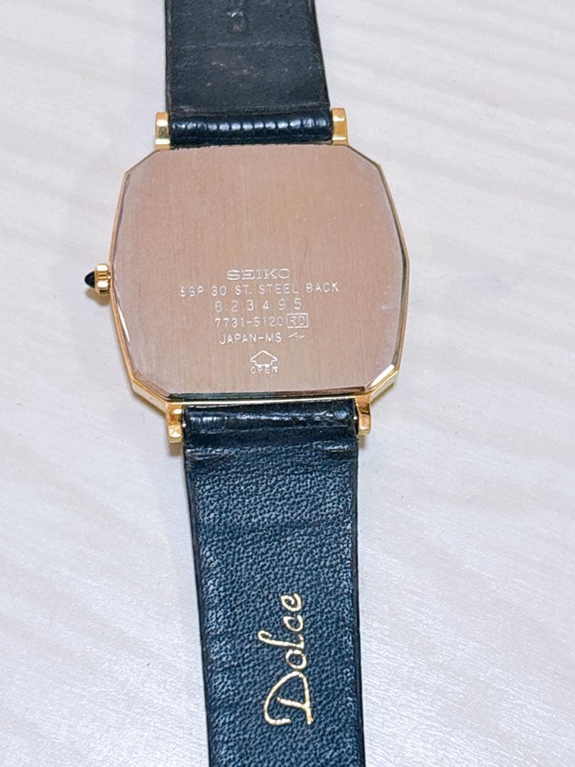 SEIKO Dolce ゴールド ブラック腕時計 7731-5120