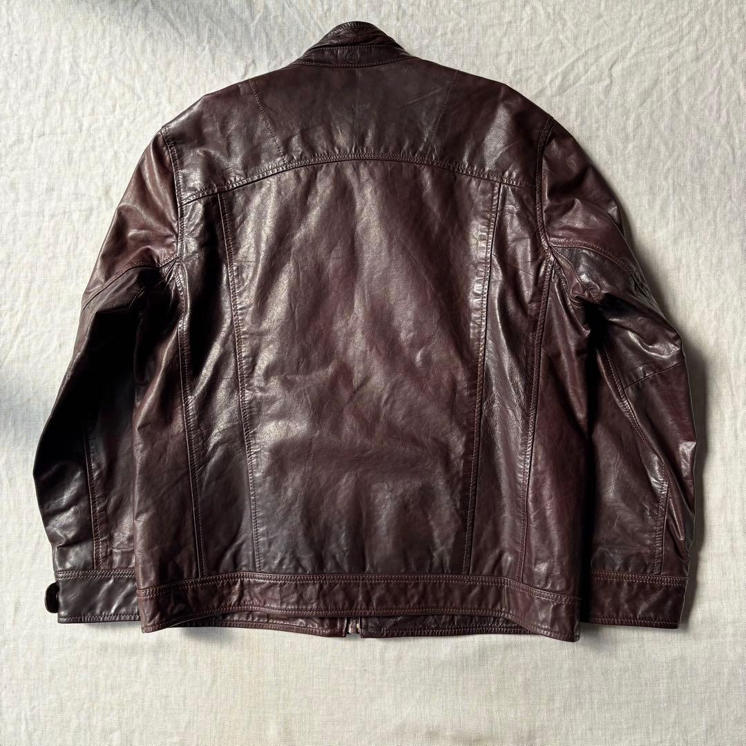 TIMBERLAND ティンバーランド ブラウン 牛革 レザージャケット XL