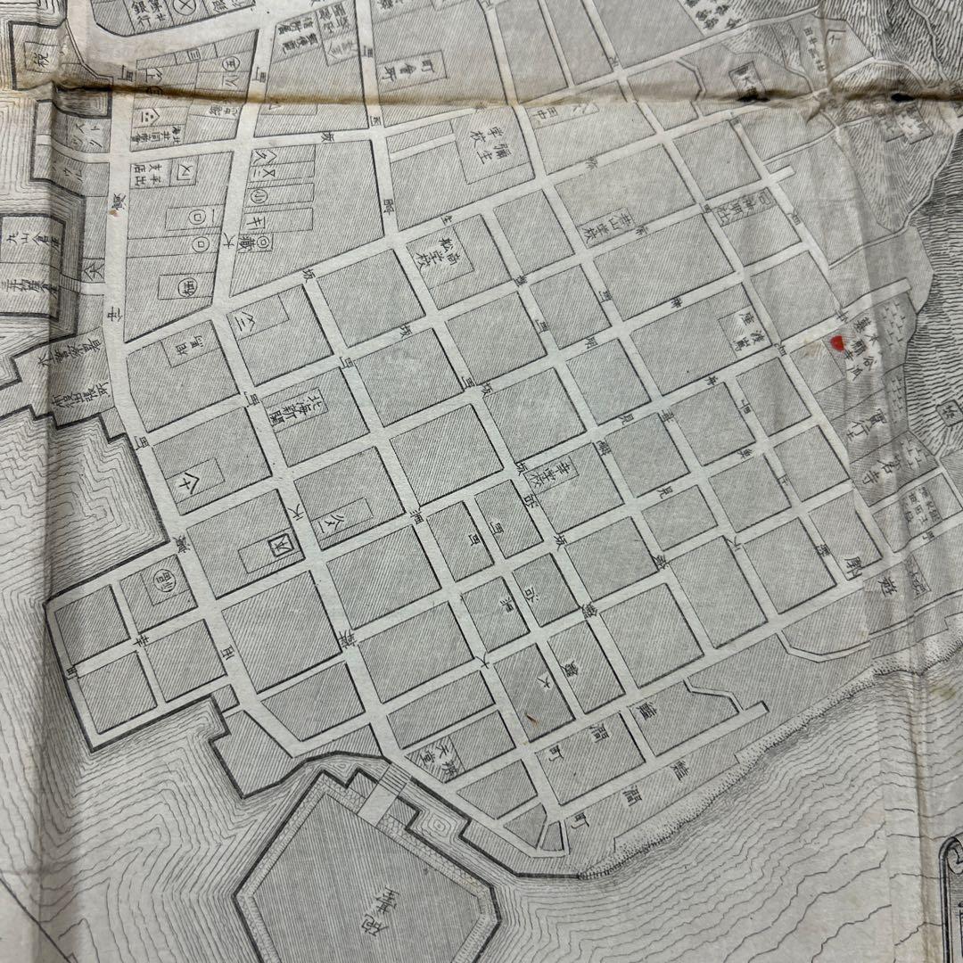 明治24年、「函館実地明細絵図」岐阜県平民、川瀬善一発行、銅版刻