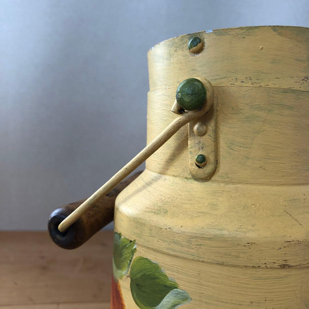 ペイントされた古いミルク缶 アンティーク フランス アート 一点物 no.183