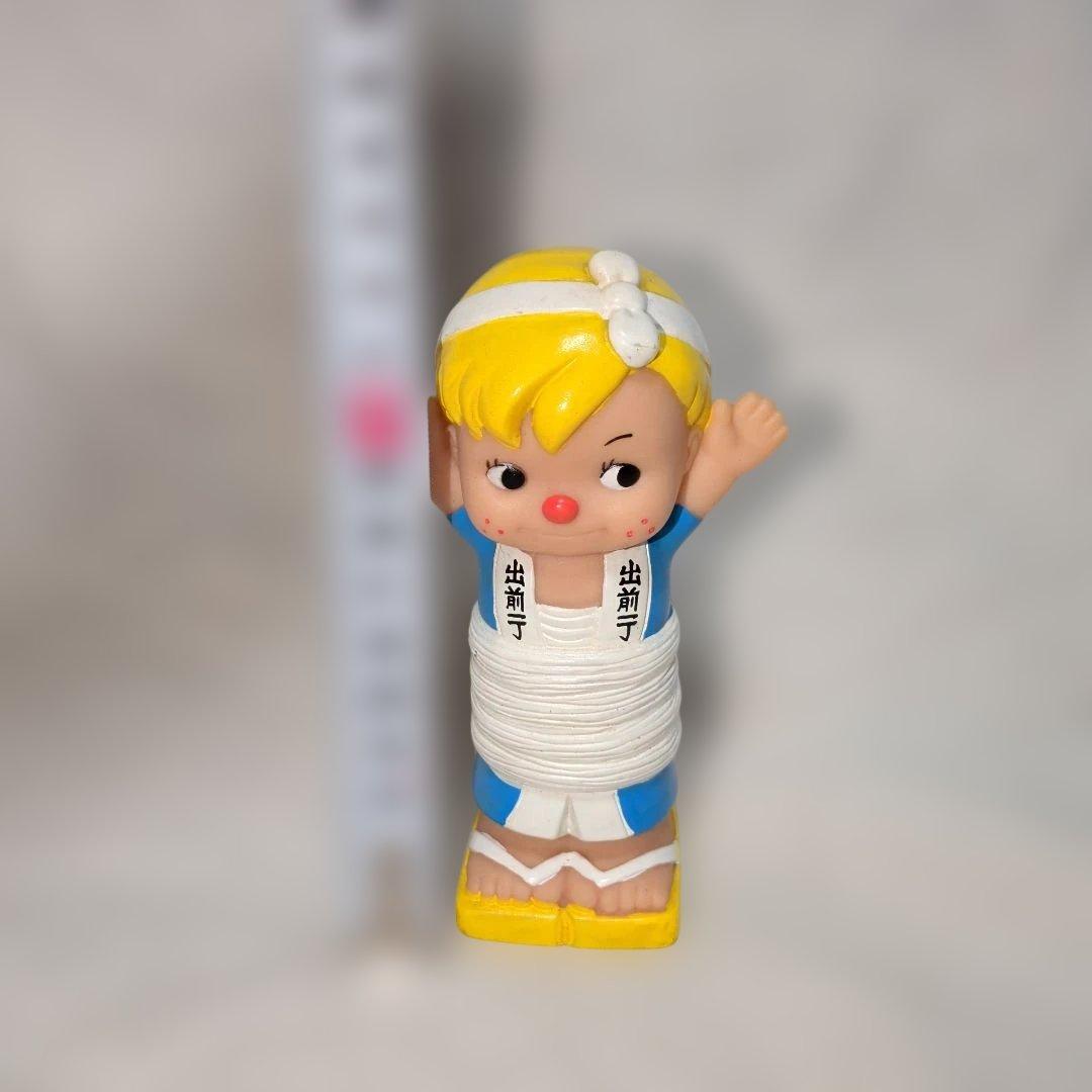 日清 出前一丁 坊や ソフビフィギュア 人形 貯金箱 昭和レトロ当時品