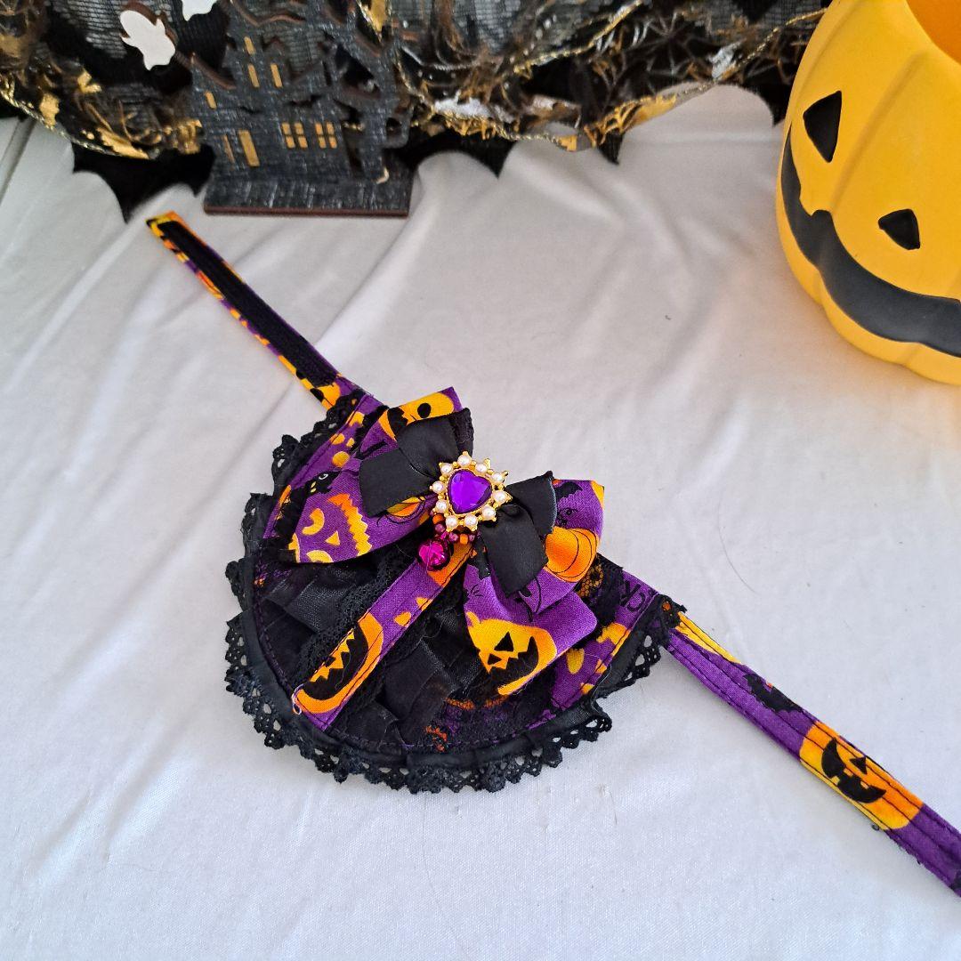 襟つき首輪、ハロウィン限定、スイートロリータ(ブルー)わんちゃん猫