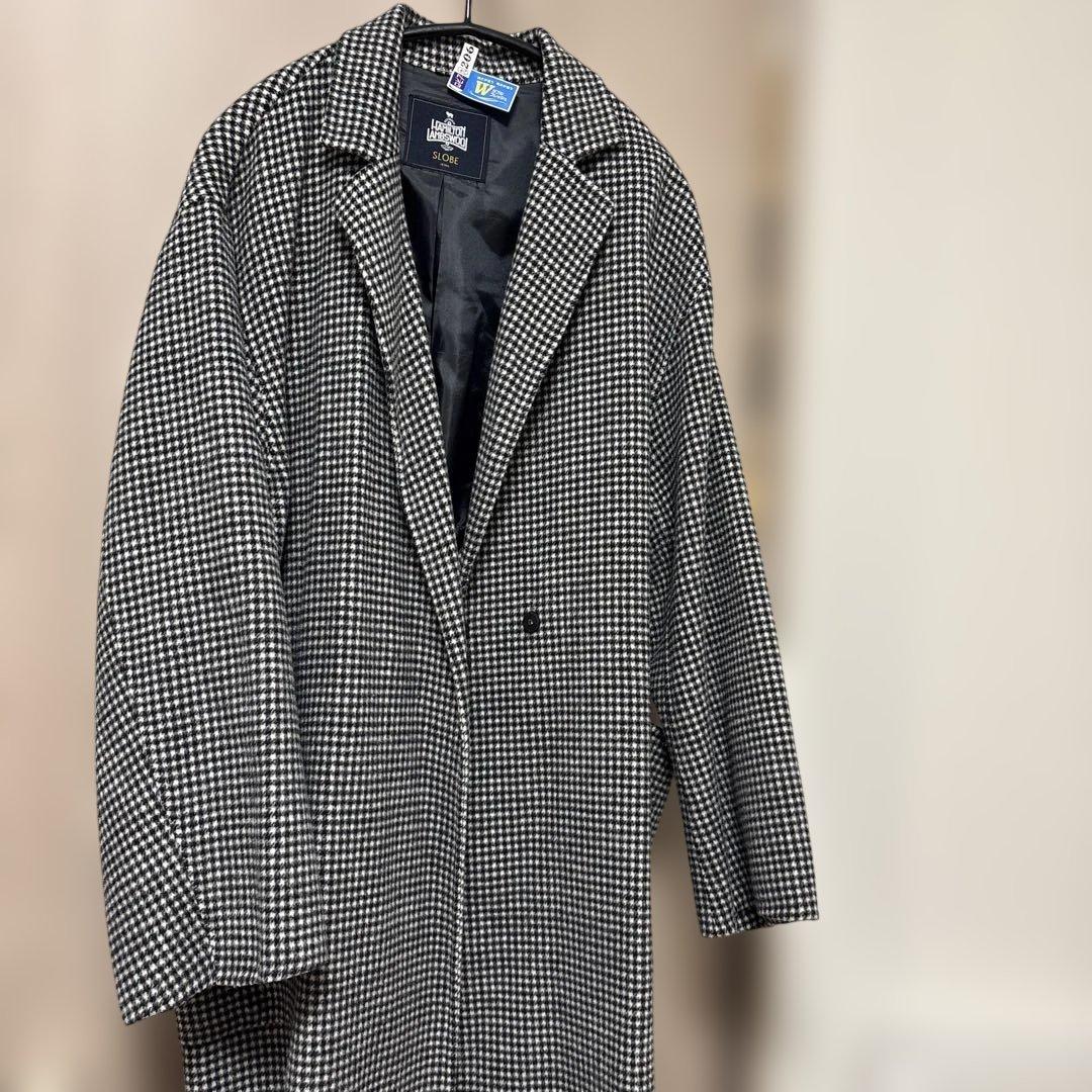 SLOBE IENA HAMILTONダブルフェイスウールロングコート チェック