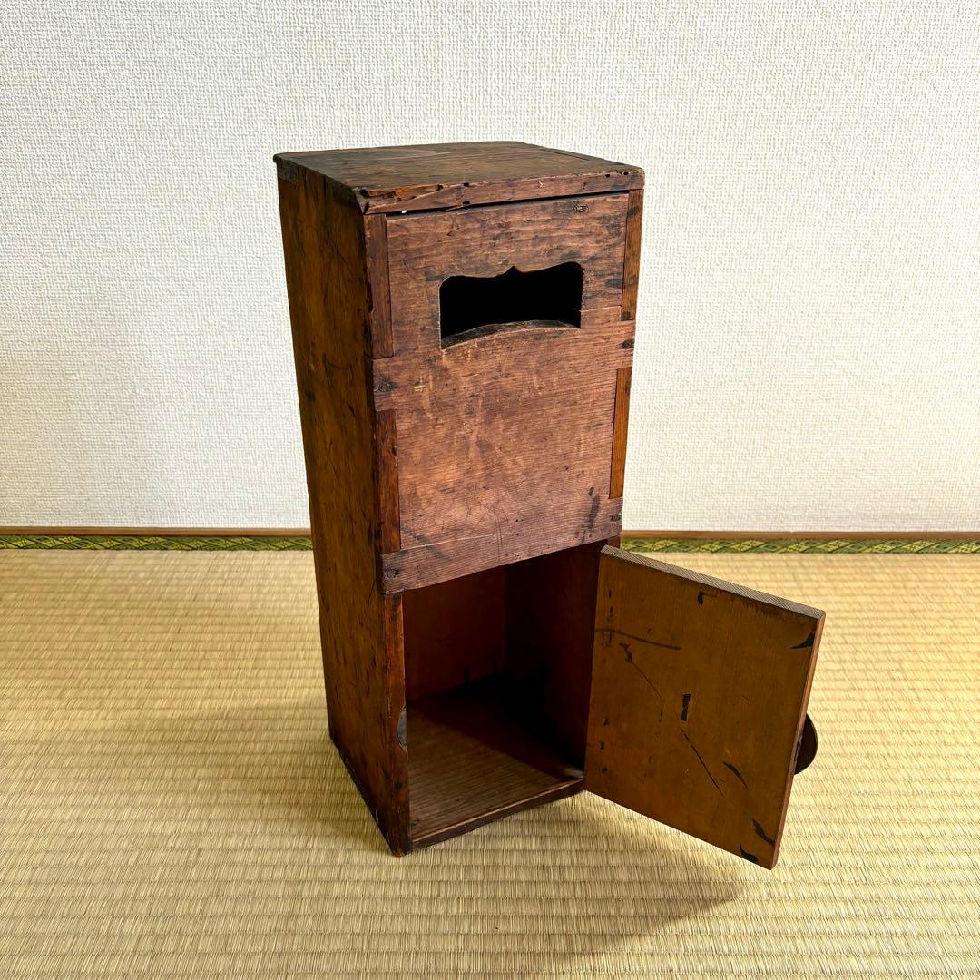 古い 葉書入れ 郵便入 小物入れ 小引き出し 明治 戦前 古民芸 古民具