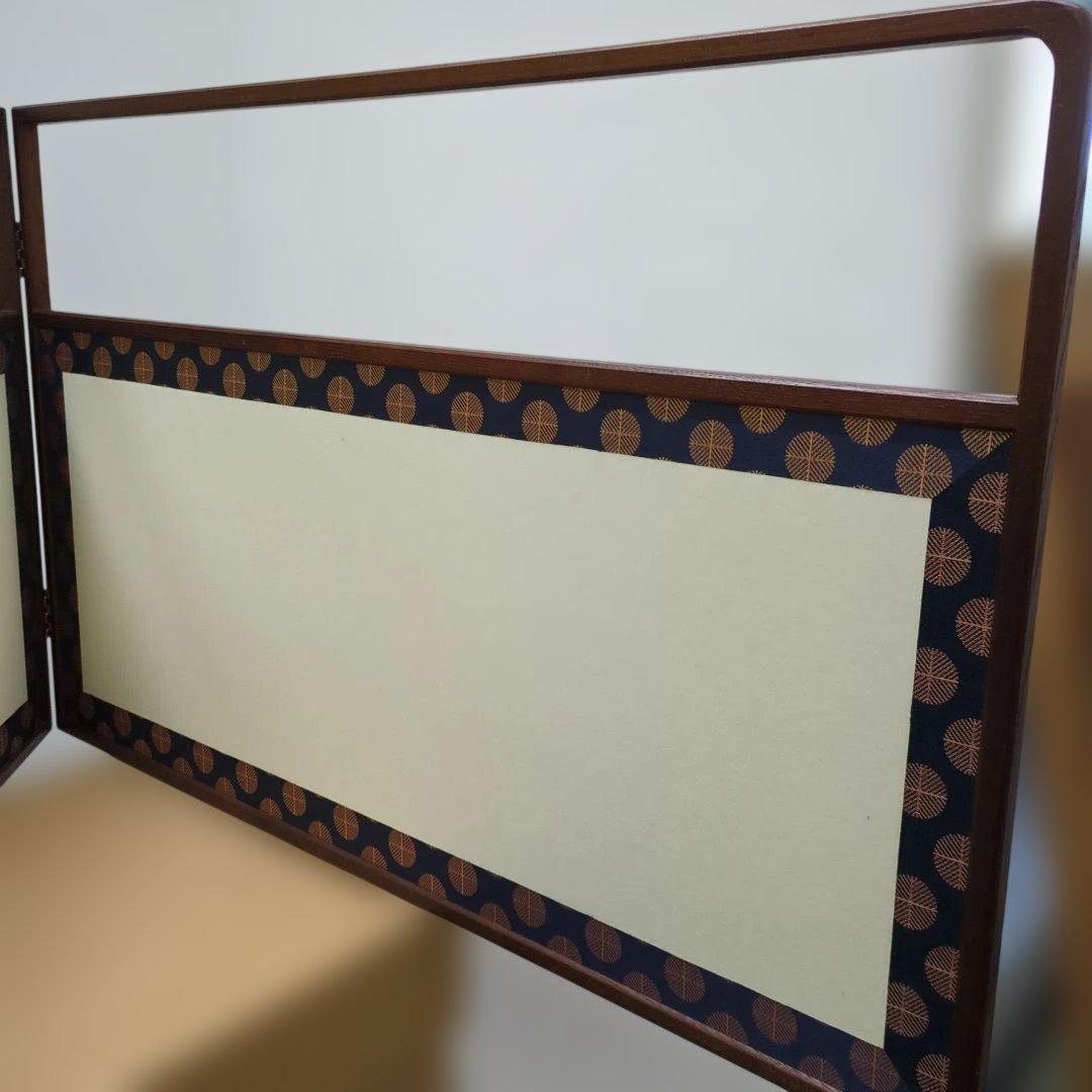 風炉先屏風 唐松 両面開き 白地 茶道具 屏風 衝立 紙箱