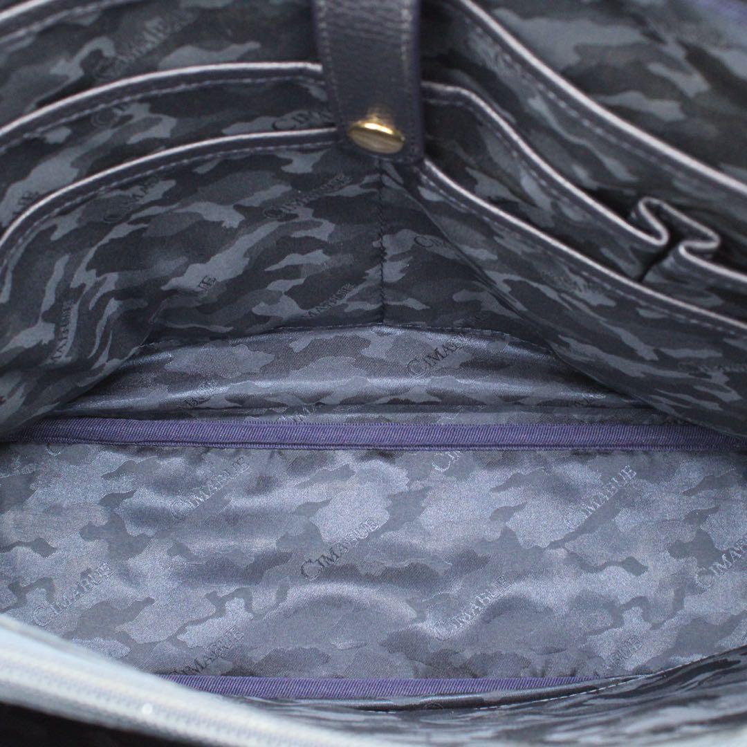 【美品】CIMABUE ビジネスバッグ ブリーフケース レザー 2WAY 紺色