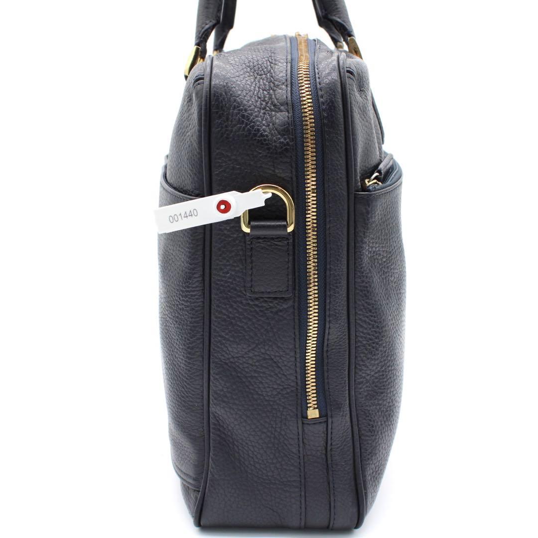 【美品】CIMABUE ビジネスバッグ ブリーフケース レザー 2WAY 紺色