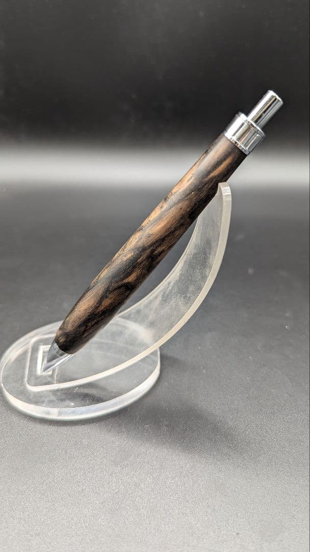 236ペン工房翌檜 極上 黒柿孔雀杢 木軸シャーペン 木軸ボールペン