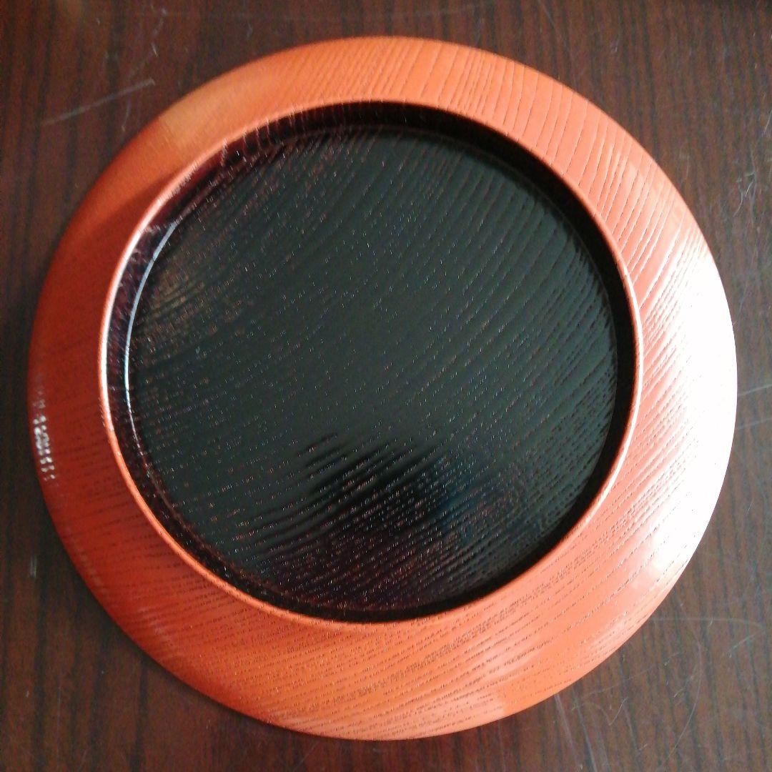 宮崎平安堂　朱塗絵替菓子皿　5枚　17cm