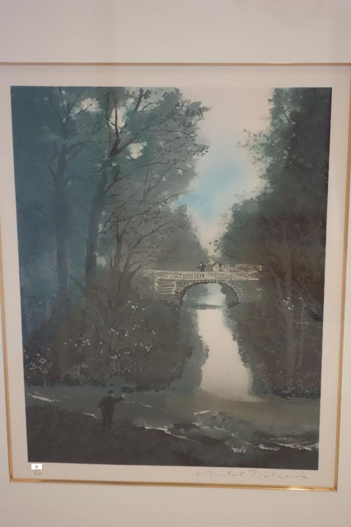 ミッシェル・ドラクロア リトグラフ「ジュヌビエヌ公園」自筆サイン