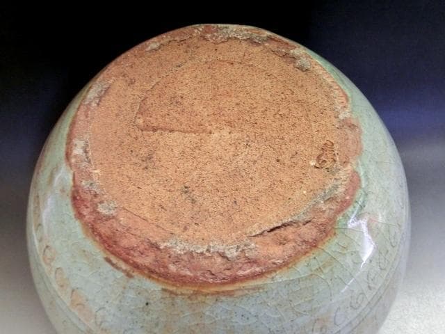 水指■英作 龍鳳繪 寿 阿曽窯 はなぎ 龍紋 漆器蓋 水さし 時代物 骨董品■