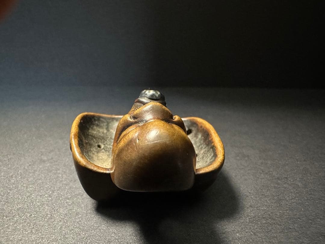 根付(netsuke)】3面の顔の根付 木製 江戸時代の通販はau PAY