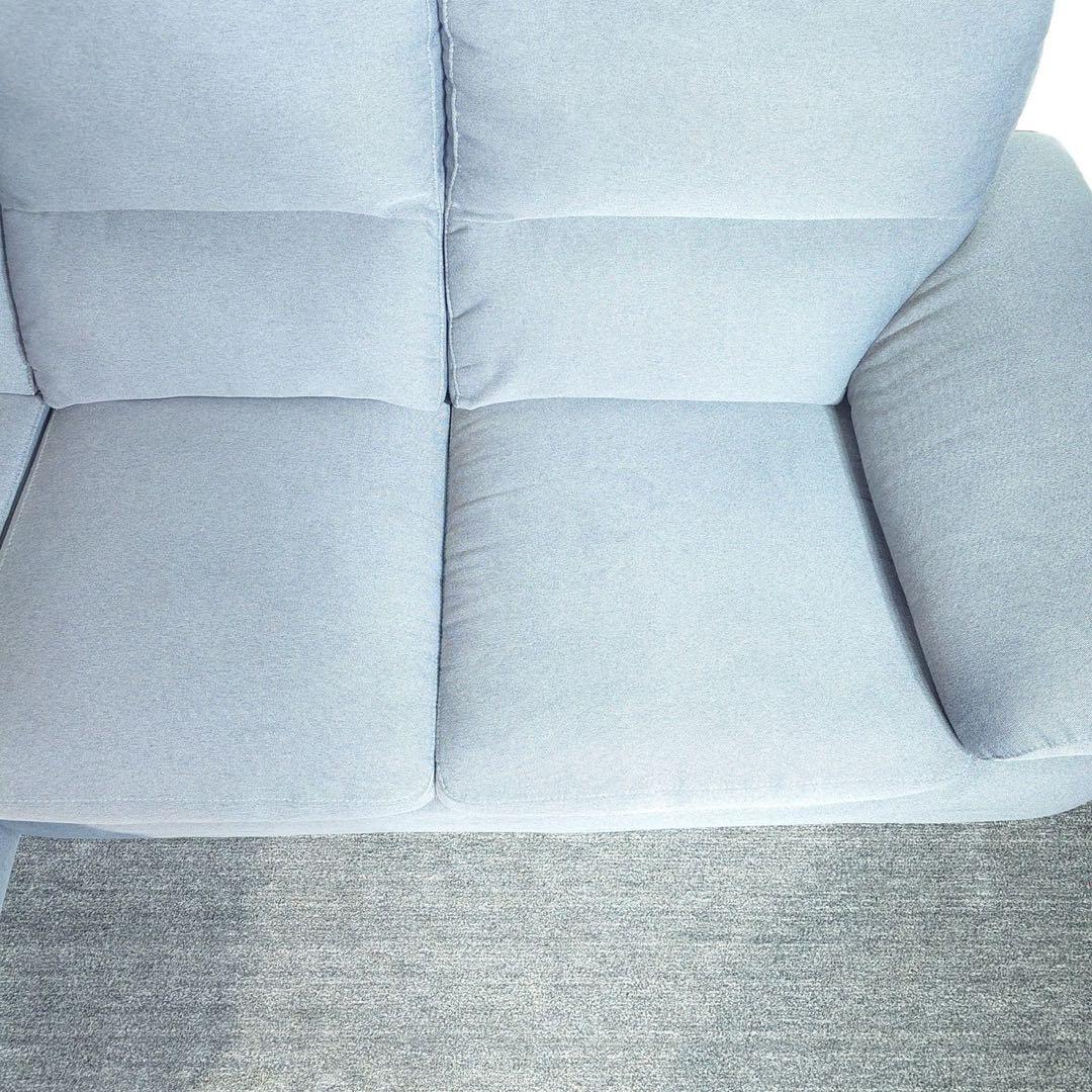 ニトリ 布張り カウチソファー 3人掛け ファブリックソファ F014