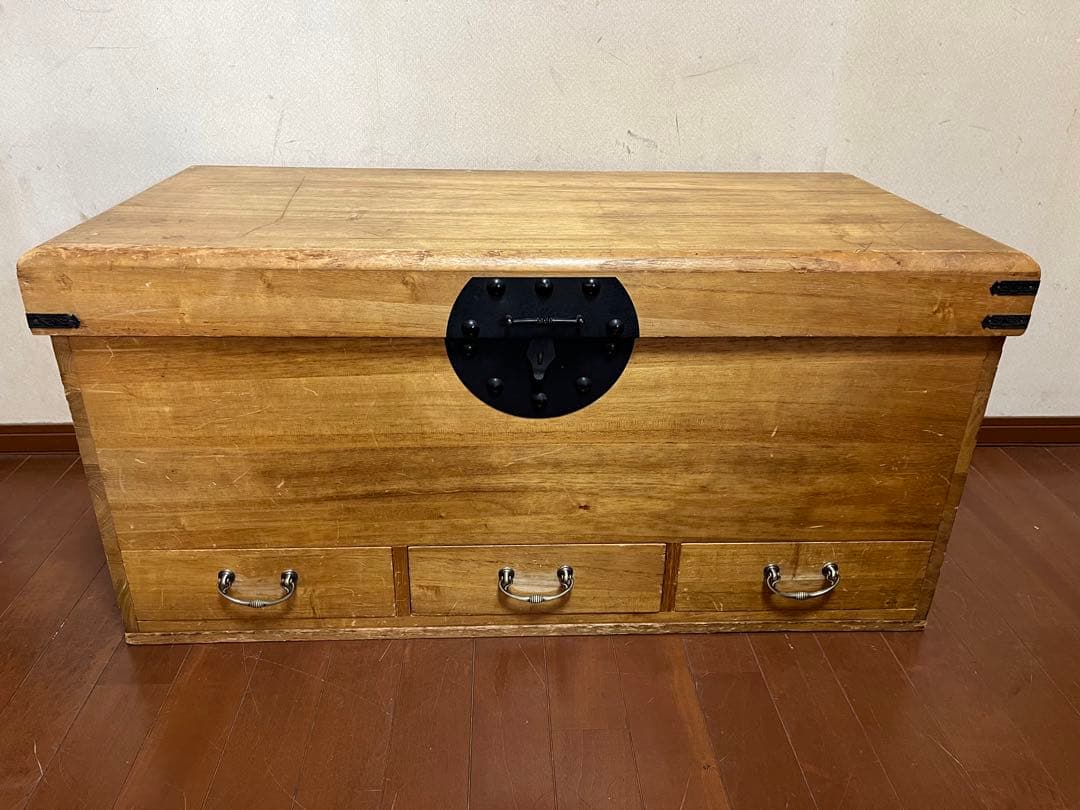 【ヴィンテージ】木製収納箱　ベンチ　長持