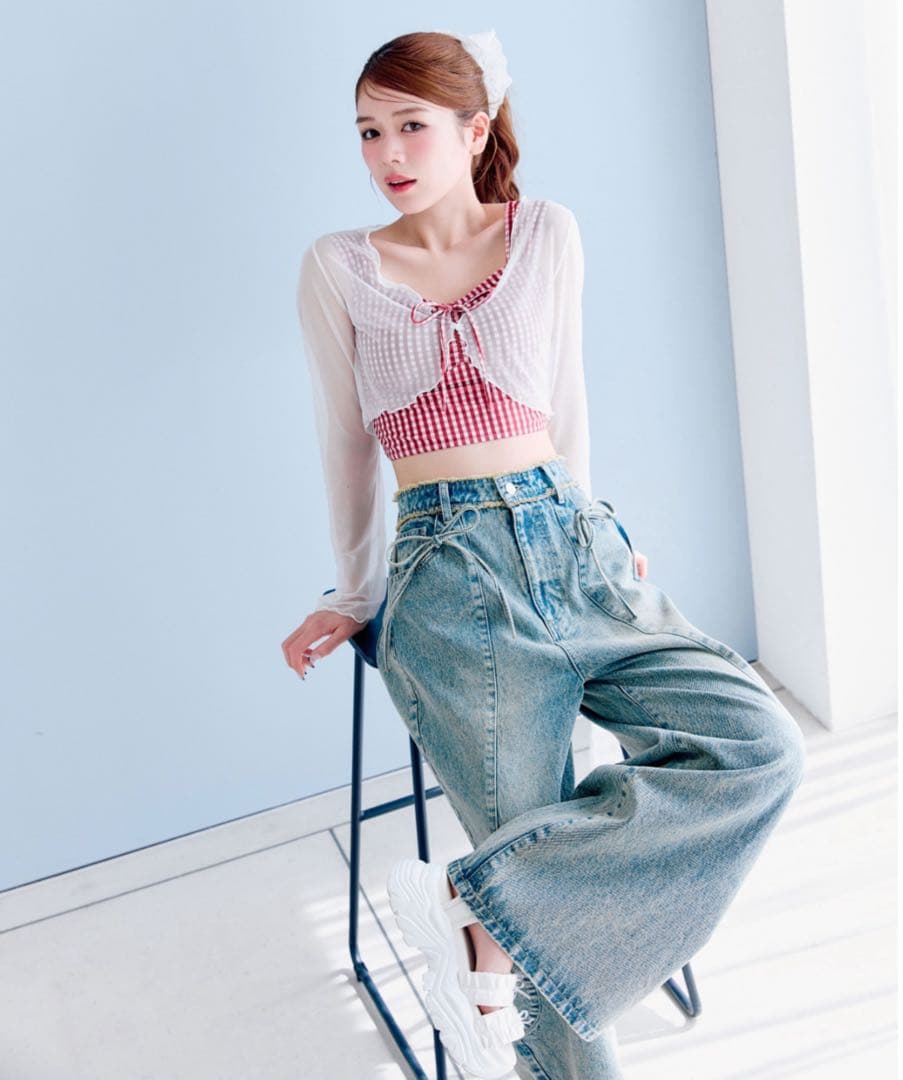 【新品】OLIVE des OLIVE レース羽織付リボンswim wear