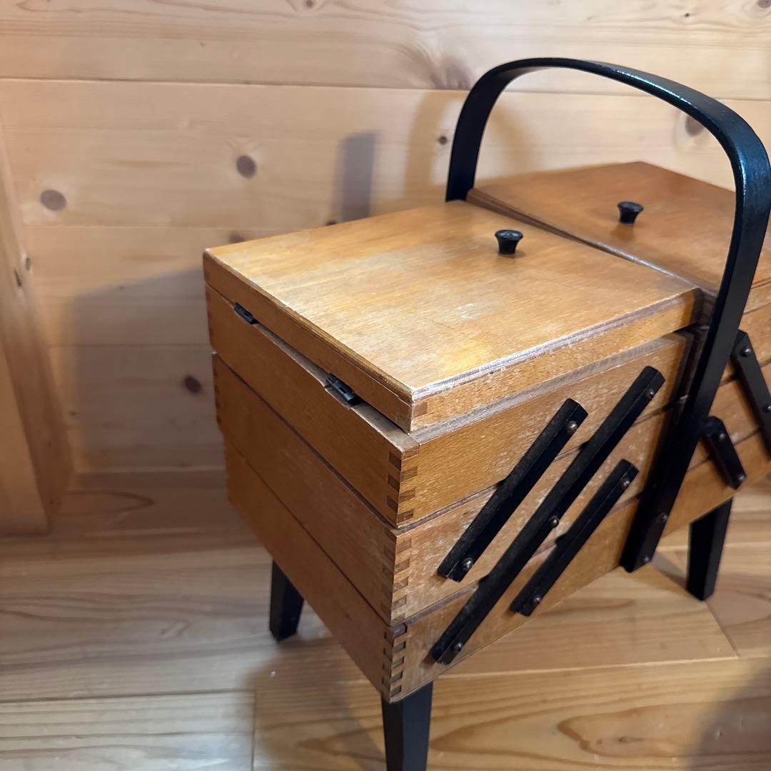 フランスアンティーク 裁縫箱 ソーイングボックス 木製