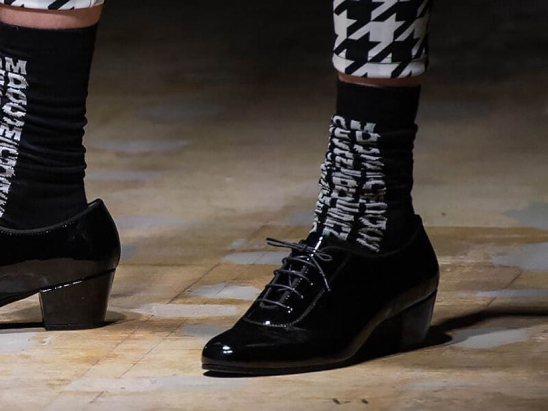 COMME des GARCONS HOMME PLUS エナメルヒールシューズ