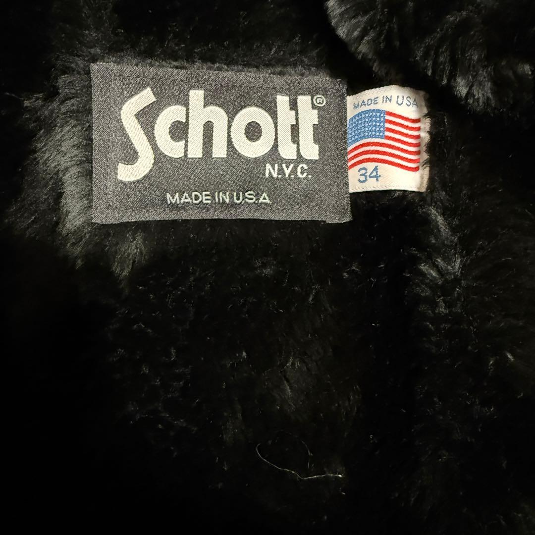 schott USA製 2way ファーインナー付き レザージャケット 34