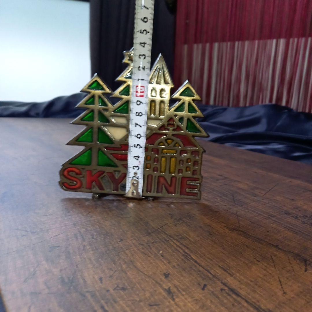 スカイライン キャンドル スタンド ステンドグラス メタル ビンテージ