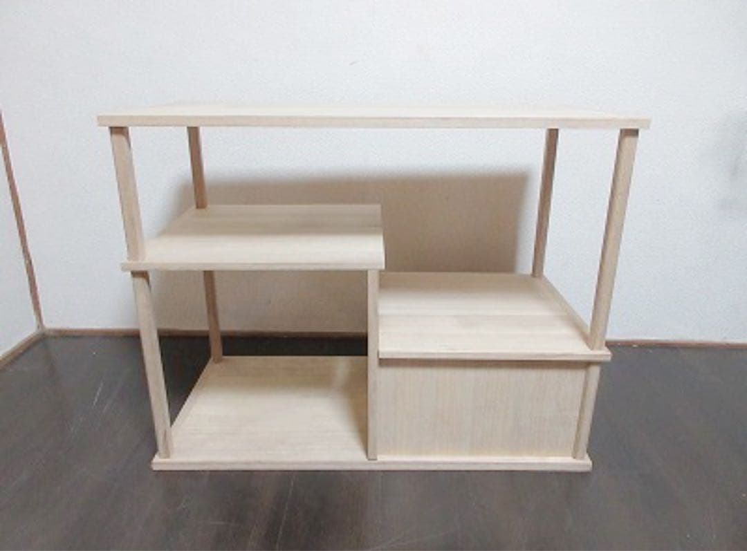 ほぼ未使用 茶道具 善道作 桐木地 利休袋棚 志野棚 組立式 炉用 大棚