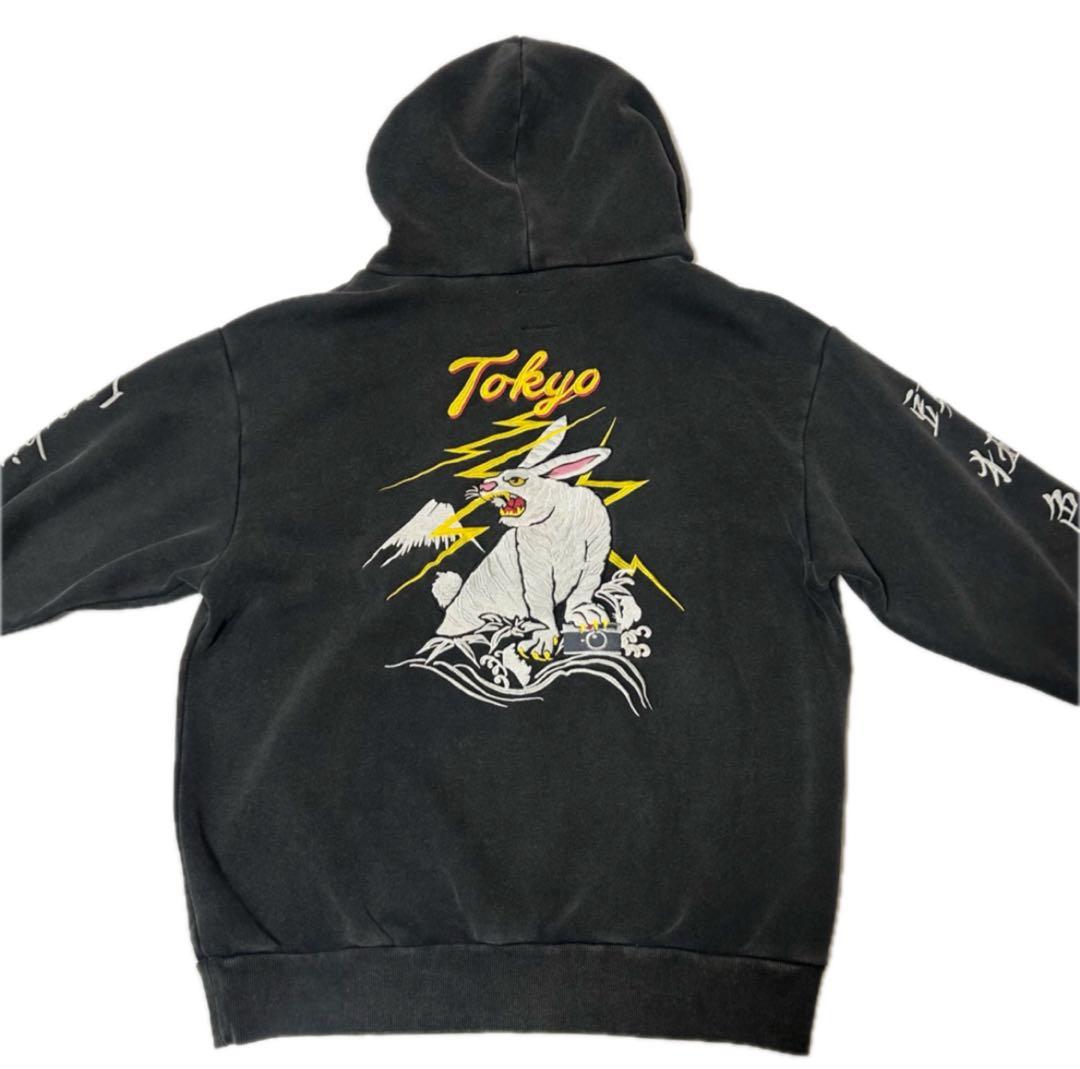 極美品 FR2 両面刺繍 パーカー スーベニア 頭狂色情兎 希少 XL