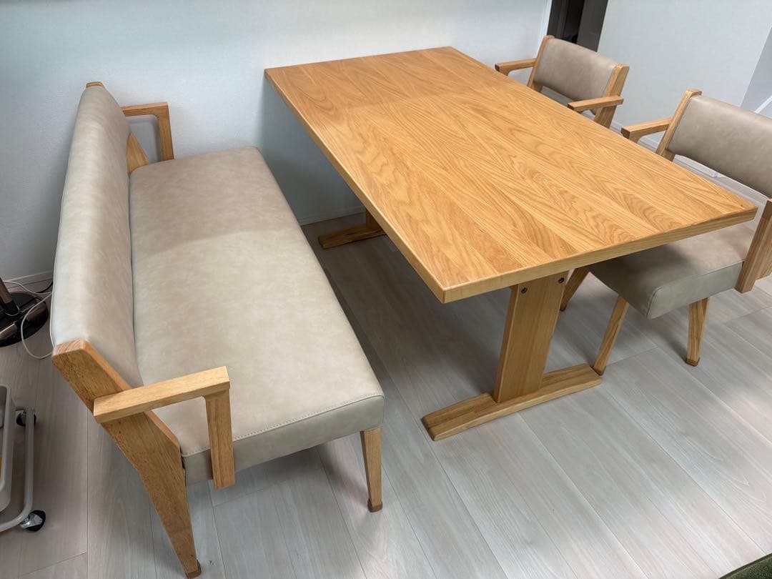 Kei　木製ダイニングテーブル ベンチ付き