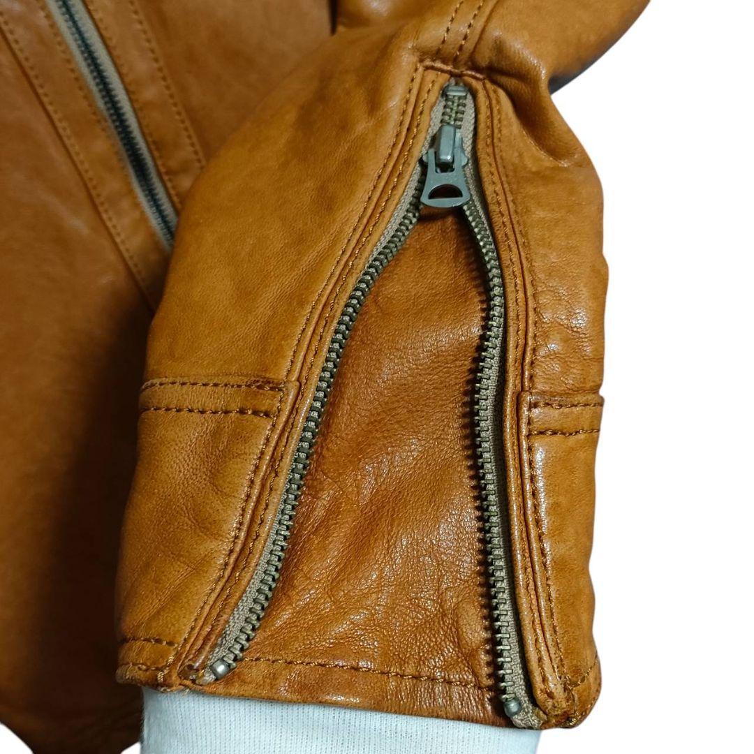 ユナイテッドアローズ BY レザー ジャケット L ライトブラウン