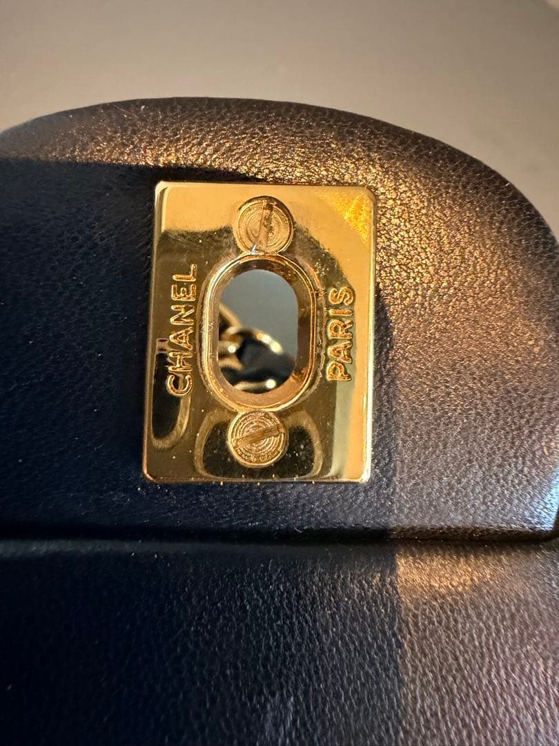 CHANEL ヴィンテージマトラッセ ダブルチェーン G金具 ブラック