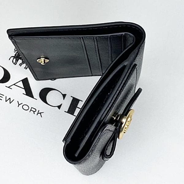 COACH コーチ 財布 ジョージー スモールウォレット 黒 6654 新品