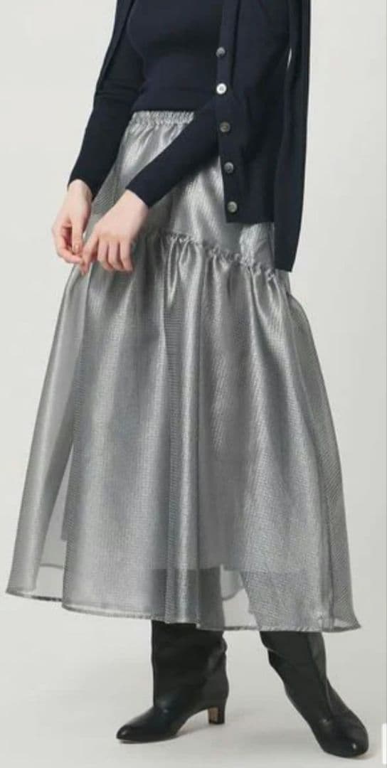 UNITED ARROWS スケルトン シャイン ジャガード スカート