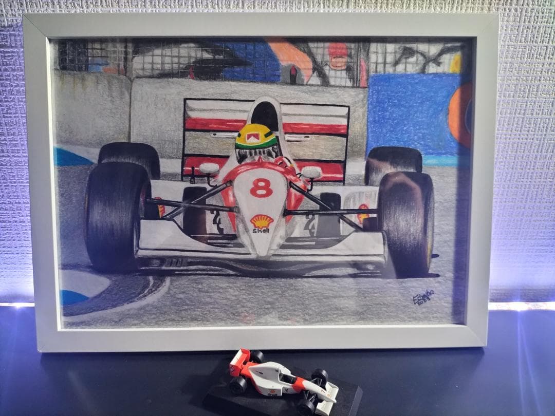 アイルトン・セナが色鉛筆で描いた作品