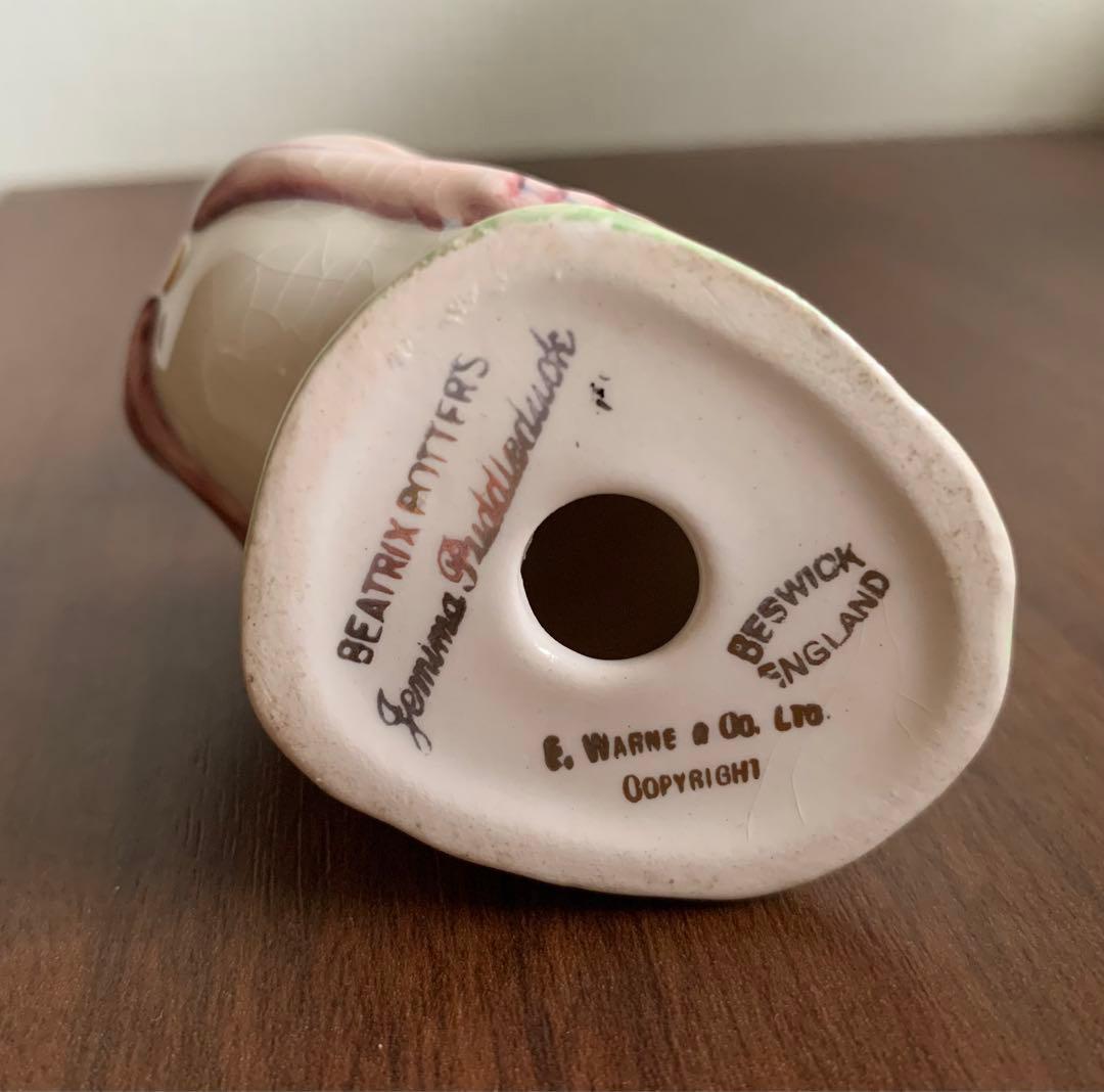 ピーターラビット ジマイマときつねの紳士 フィギュリン BP-2ゴールド