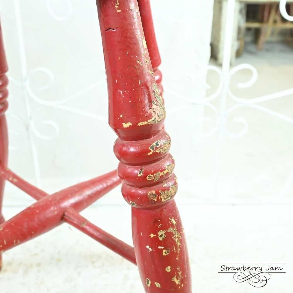 L3705-11 英国アンティーク スツール ヴィクトリア 赤 キッチンスツール